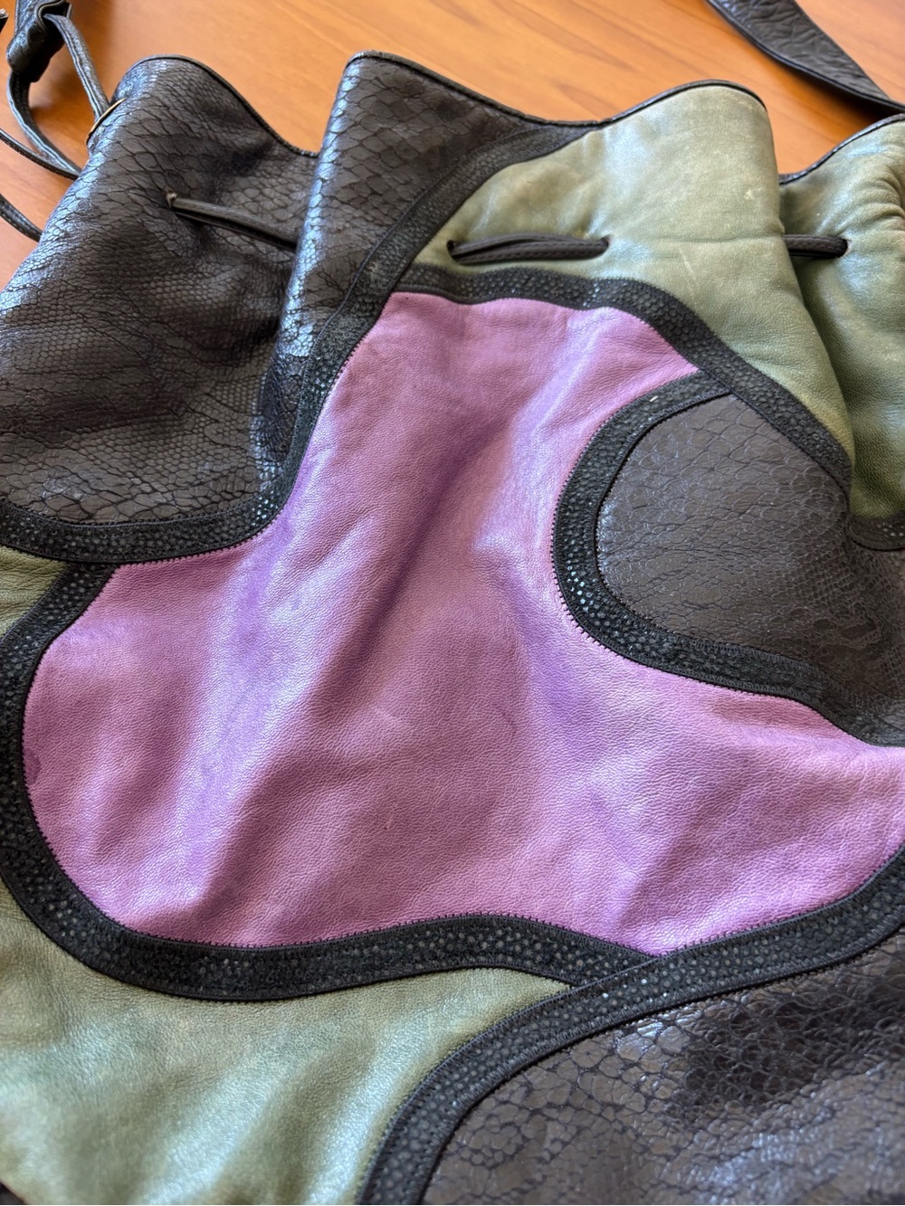 Vtg Sharif abstract print crossbody hobo bag Stunning! - Picture 7 of 13